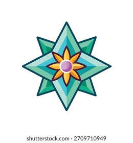 Icono de Vector de flores en forma de estrella