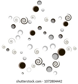 Star shaped frame from Confetti circles dots rings spirals. Scattered circular elements. Abstract Confetti Background  for holiday, decorations, paper packaging, textile  design, covers.
