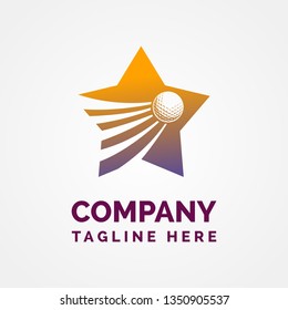 Star Shaped Golf Logo Template