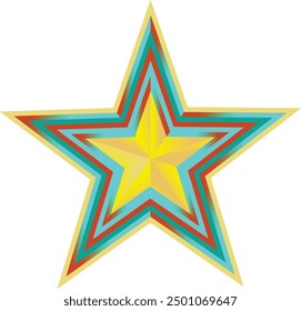 star shaped illustration elements with many colors
