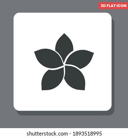 Iconos de hoja con forma de estrella, símbolos planos simples, ilustraciones de pictograma perfectas sobre fondo 3d