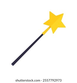 Star shaped magic wand flat vector design isolated on white background