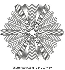 Star shaped pattern. Geometric vector design. Radial symmetrical form. Abstract decorative element.