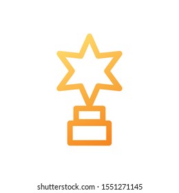 star shaped trophy on white background vector illustration design