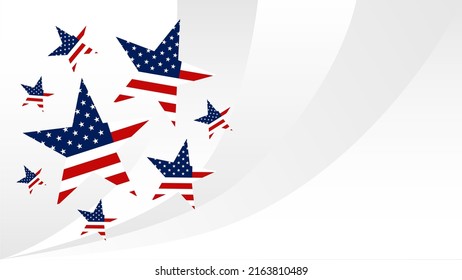 Star shaped united states flag with copy space