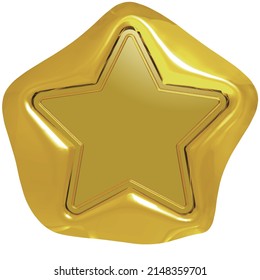 
Star shaped yellow seal wax emblem vector illustration