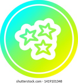 star shapes circular icon with cool gradient finish
