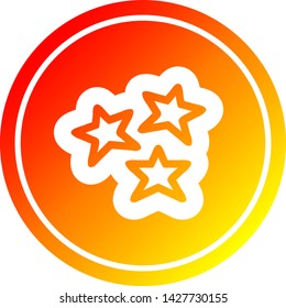 star shapes circular icon with warm gradient finish