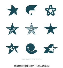Star Shapes Collection. Vector icons set.