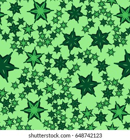 Star Shapes Geometric Seamless Pattern. Repeating Background Texture in Green Colour. Stylish Vector Illustration Print.