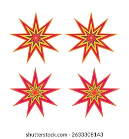 Iconos de Formas de estrellas Conjunto de diseño de Vector.