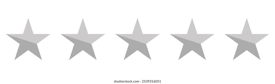 Star shapes in a row best and top quality concept representation graphic five star rating.