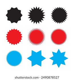 Star shapes set. Simple pictograms isolated on white background. Vector illustration.