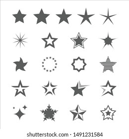 Star Shapes Symbol Icon Vector Illustration