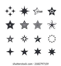 Ilustración vectorial de iconos de las formas de estrella