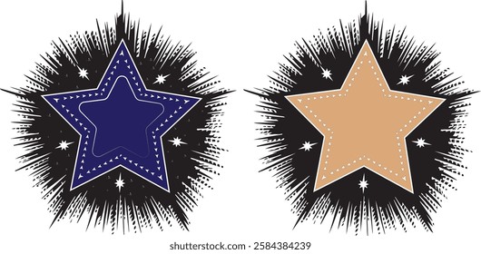 Star shapes Vector illustration set in a variety of vibrant colors. Perfect for decorations or educational projects.