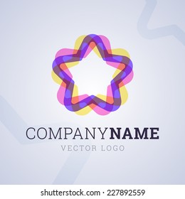 Star shapes vector logo design template.
