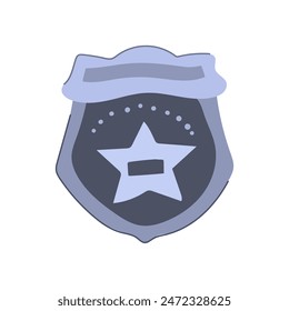 star sheriff badge cartoon. police western, west law, emblem deputy star sheriff badge sign. isolated symbol vector illustration