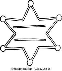 
Star sheriff drawing decoration design.
