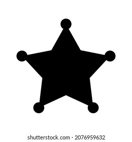 star sheriff ranger silhouette vector icon