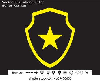 star, shield, badge, vector illustration eps10