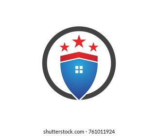 Star shield building logo design template