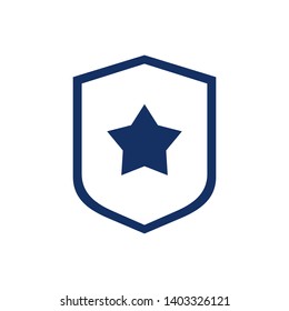 Star Shield Icon design template, Vector Illustration