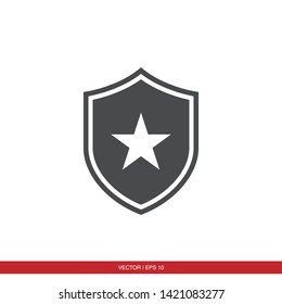 Star Shield Icon Vector Illustration - Vector