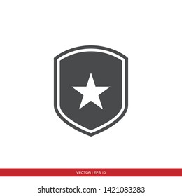 Star Shield Icon Vector Illustration - Vector