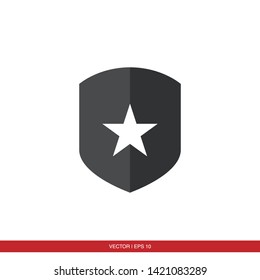 Star Shield Icon Vector Illustration - Vector