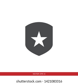Star Shield Icon Vector Illustration - Vector
