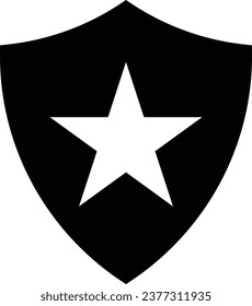 Star shield icon vector isolated on white background