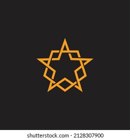 star shield linked line geometric line logo vector