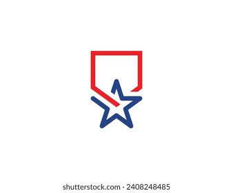 Icono de símbolo de signo de Star Shield Logotipo Concepto Diseño de elementos. Protección, Guardián, Logotipo de seguridad. Plantilla de ilustración de vector