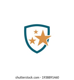 Diseño de logotipo de estrella y escudo