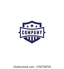 Star Shield Logo Design Badge vintage Template Illustration 