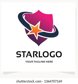 Star Shield Logo Design Template Inspiration