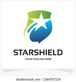 Star Shield Logo Design Template Inspiration