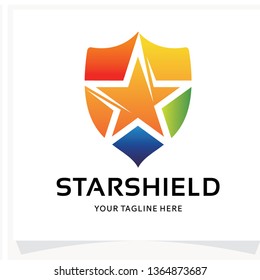 Star Shield Logo Design Template Inspiration