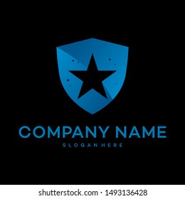 Star shield logo design template