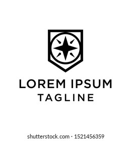 Star Shield Logo Design Template Vector