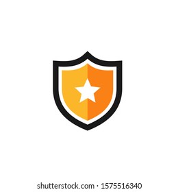 Star Shield logo design template icon vector illustration