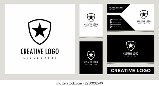 plantilla de diseño con logotipo de estrella con diseño de tarjeta de visita