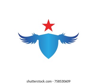 Star shield logo design template
