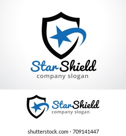 Star Shield Logo Template Design Vector, Emblem, Design Concept, Creative Symbol, Icon