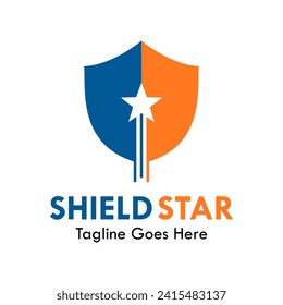 Star shield logo template illustration