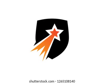 Star and Shield Logo Template, Symbol, Icon