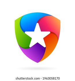 star shield logo vector symbol