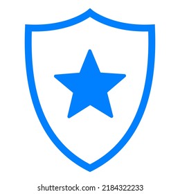 Star and shield on white