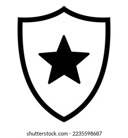 Stern und Schild auf Weiß